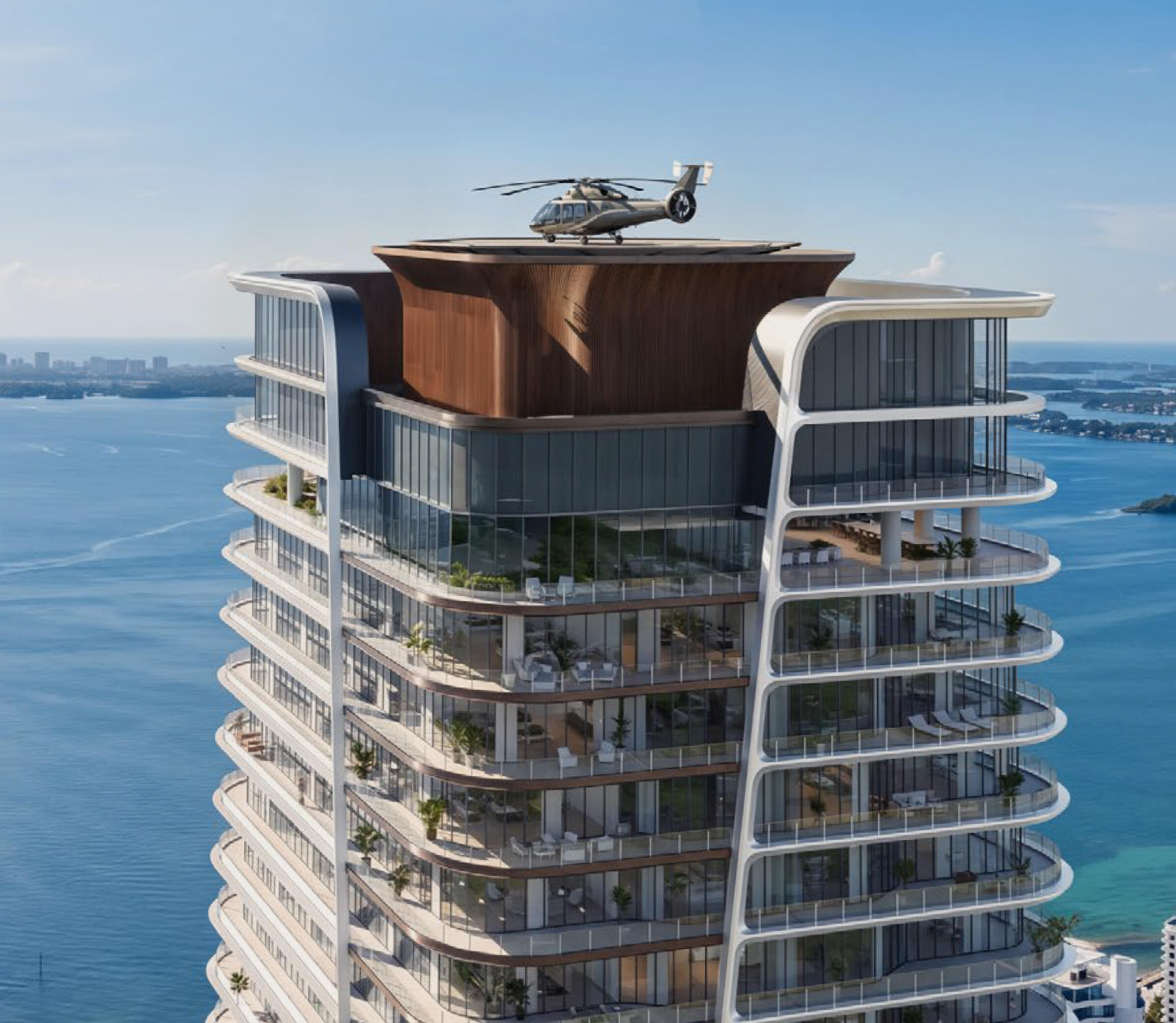 Contemporary facade of Seven Park Residences in Hallandale-Hollywood, featuring sleek lines and luxury residential style.